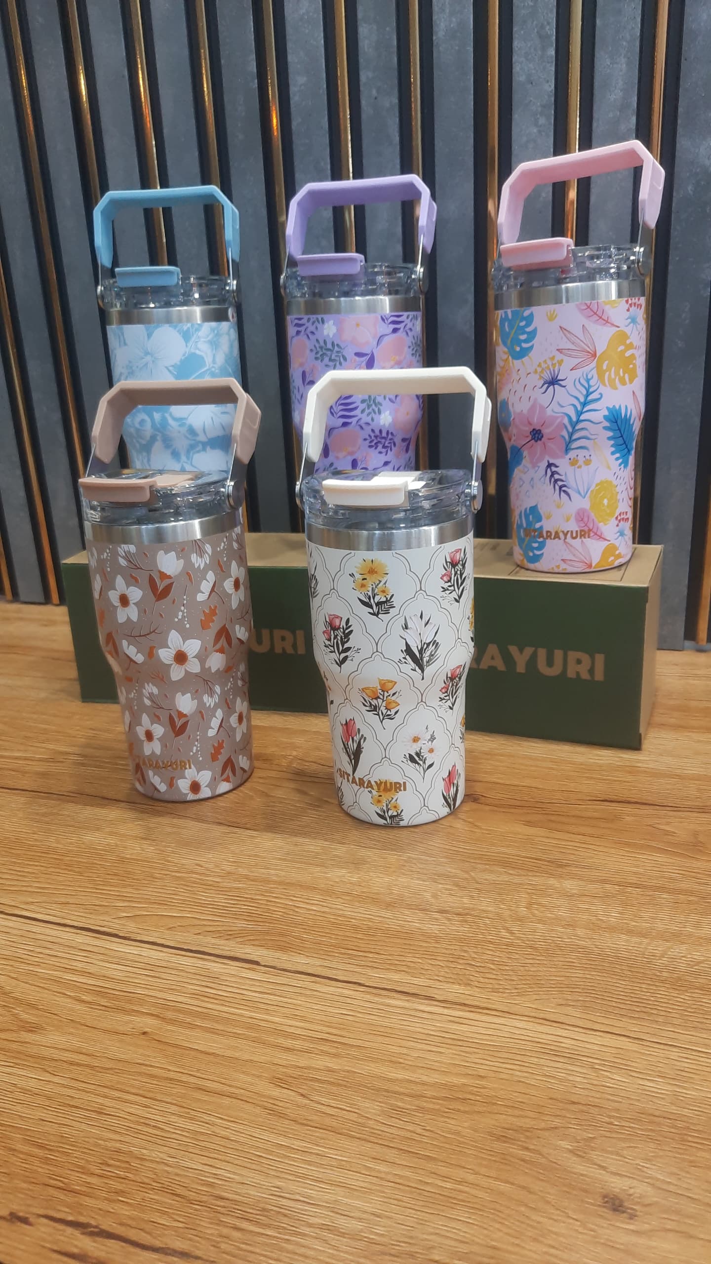 تراول ماگ دو جداره طرح فلاور ۶۰۰ میل